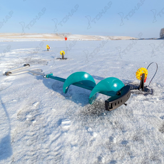 Ледобур ЛР-180Д левое вращение, цельнотянутый шнек (LK-180LD) Тонар